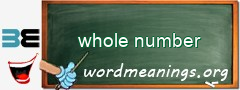 WordMeaning blackboard for whole number